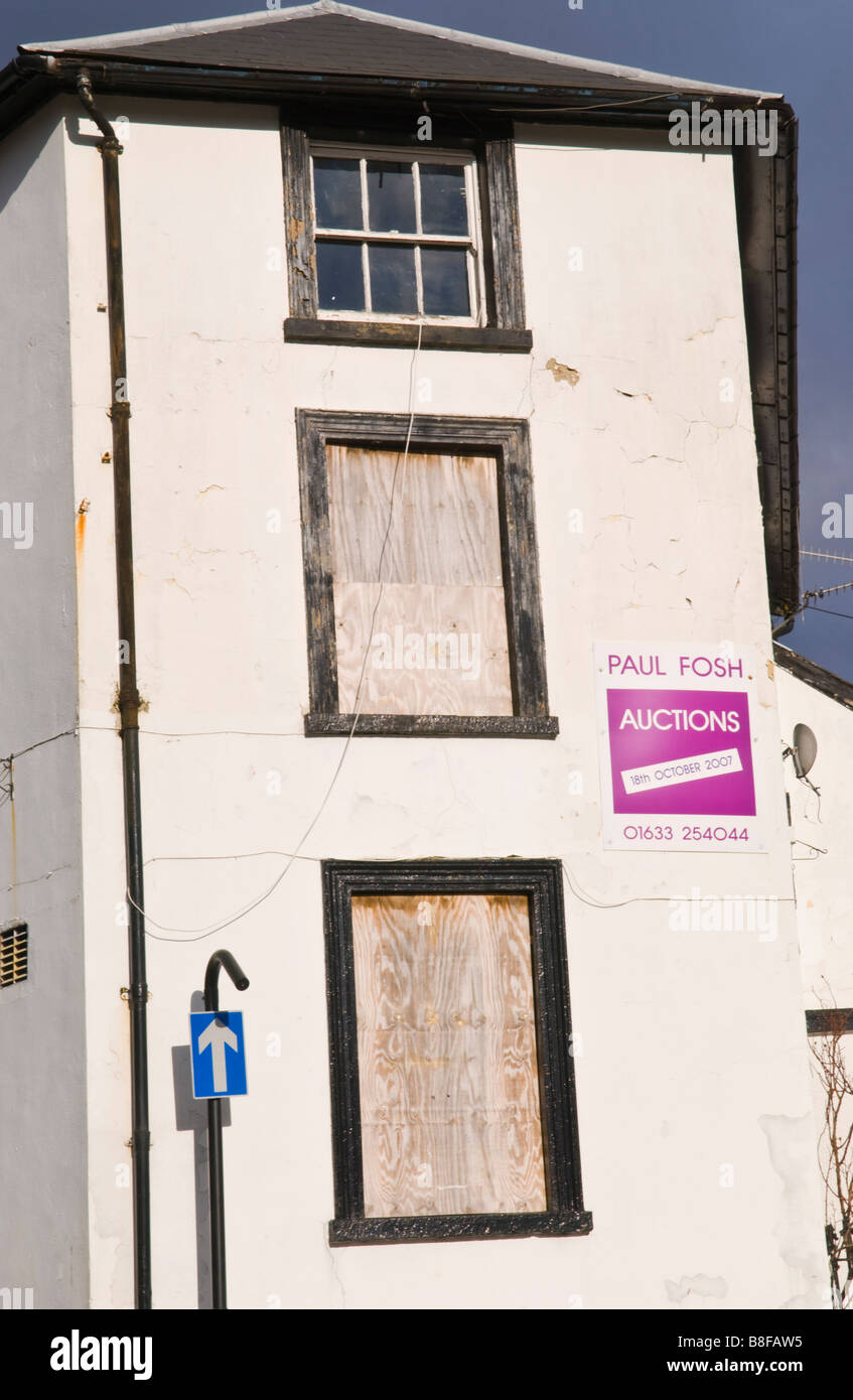 Boarded up MARKET TAVERN pub for sale by auction in Blaenavon Torfaen