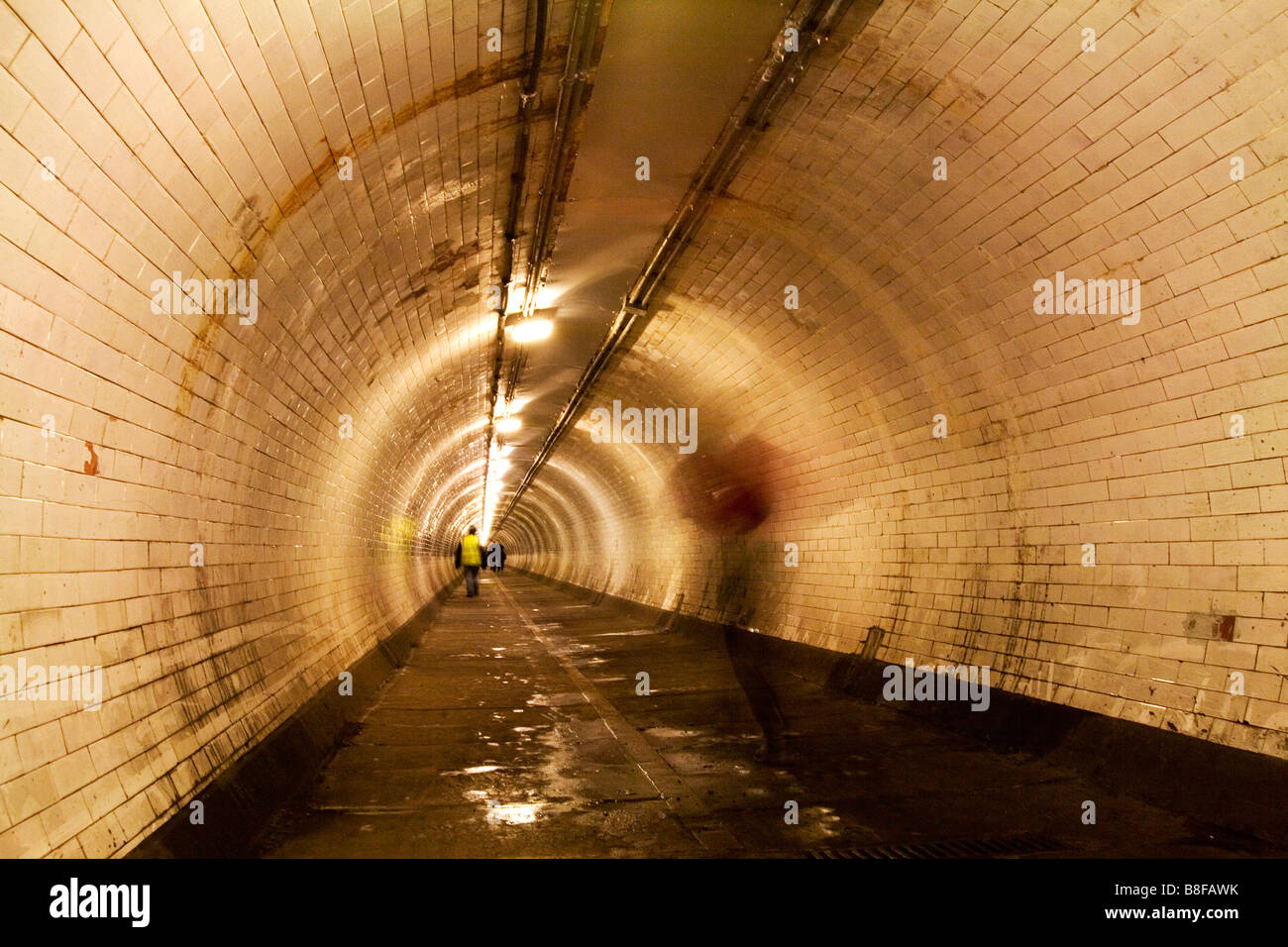 Greenwich pedestrian tunnel. Stock Photo