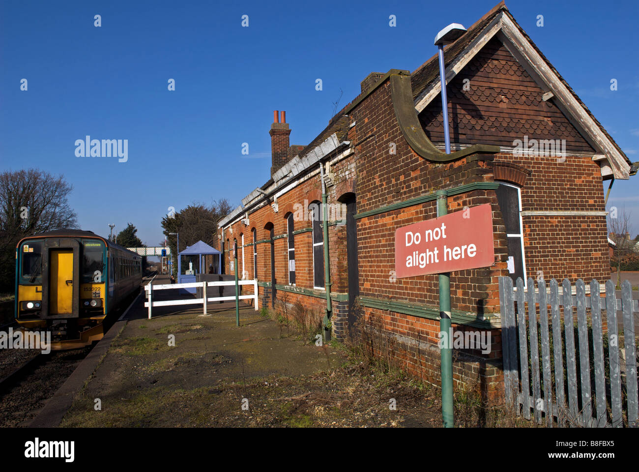 trimley railway station on the ipswich to felixstowe branch line suffolk uk stock photo alamy