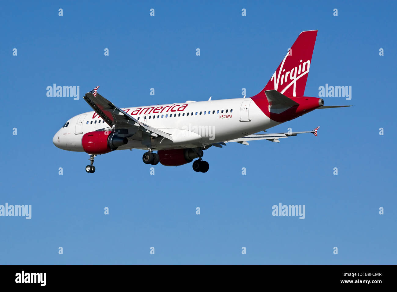 An Airbus A320 of Virgin America Stock Photo