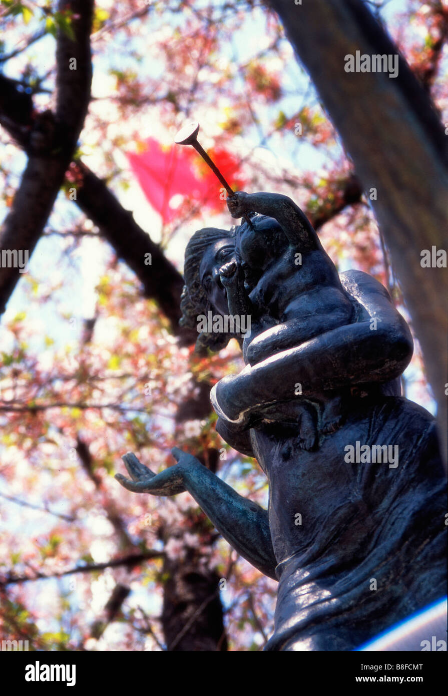 The Statue of a Prayer for Peace, which is located in the Hiroshima Peace Memorial Park in Hiroshima, Japan. Stock Photo
