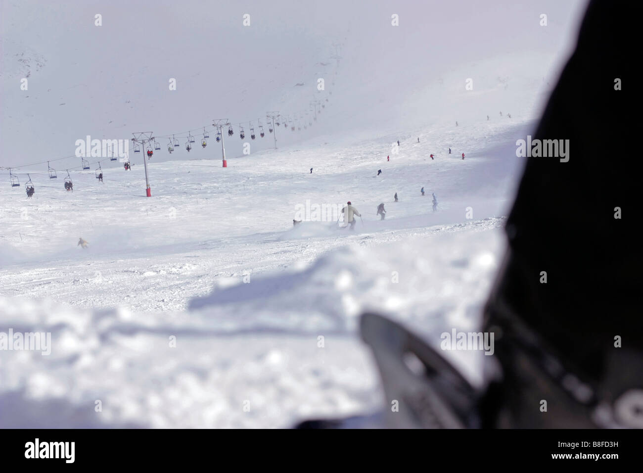 Skiing people High Tatras Skalnate pleso, Slovakia Stock Photo