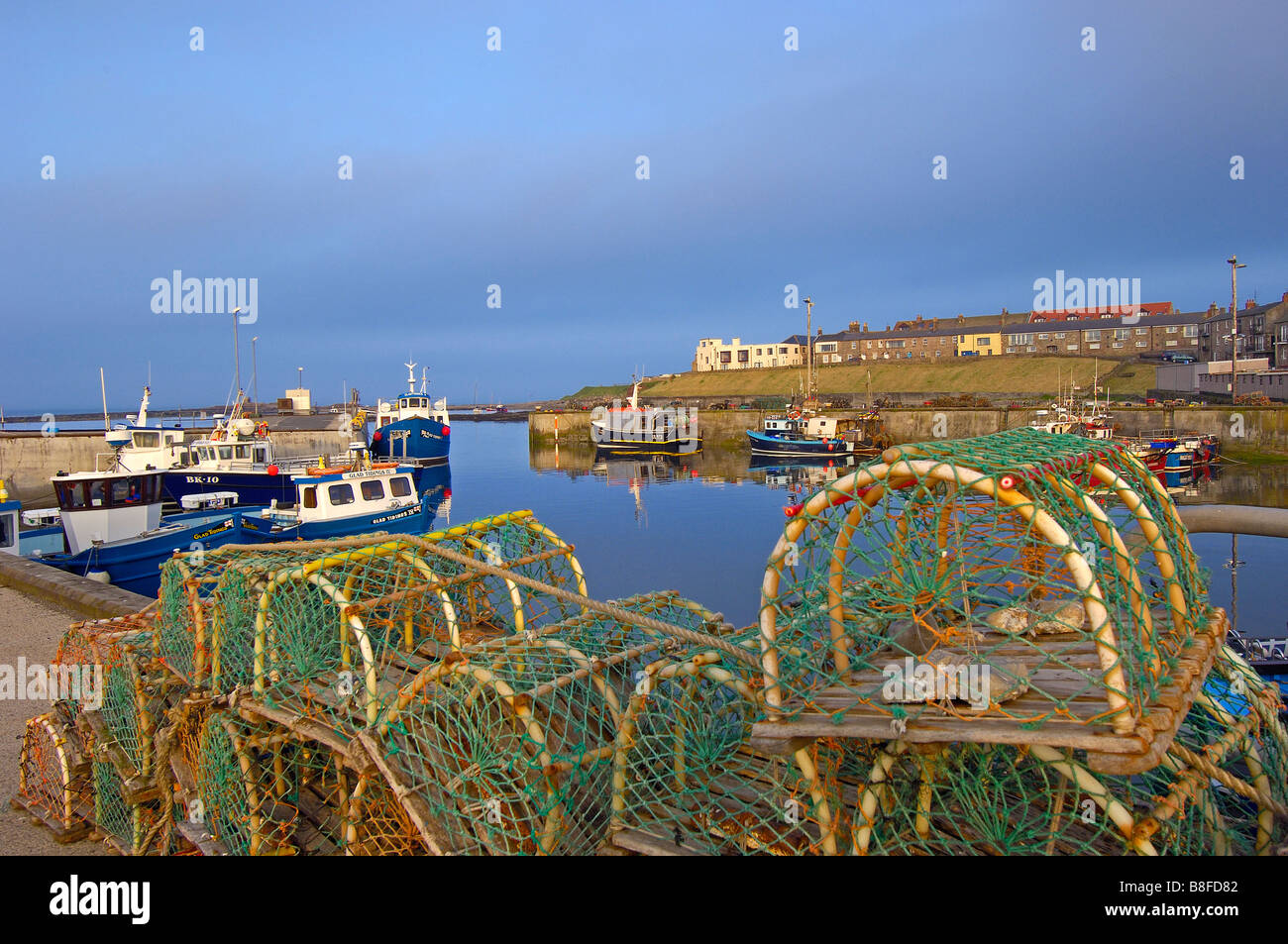 Fishing Boats in Harbour Seahouses Northumberland England Stock Photo ...