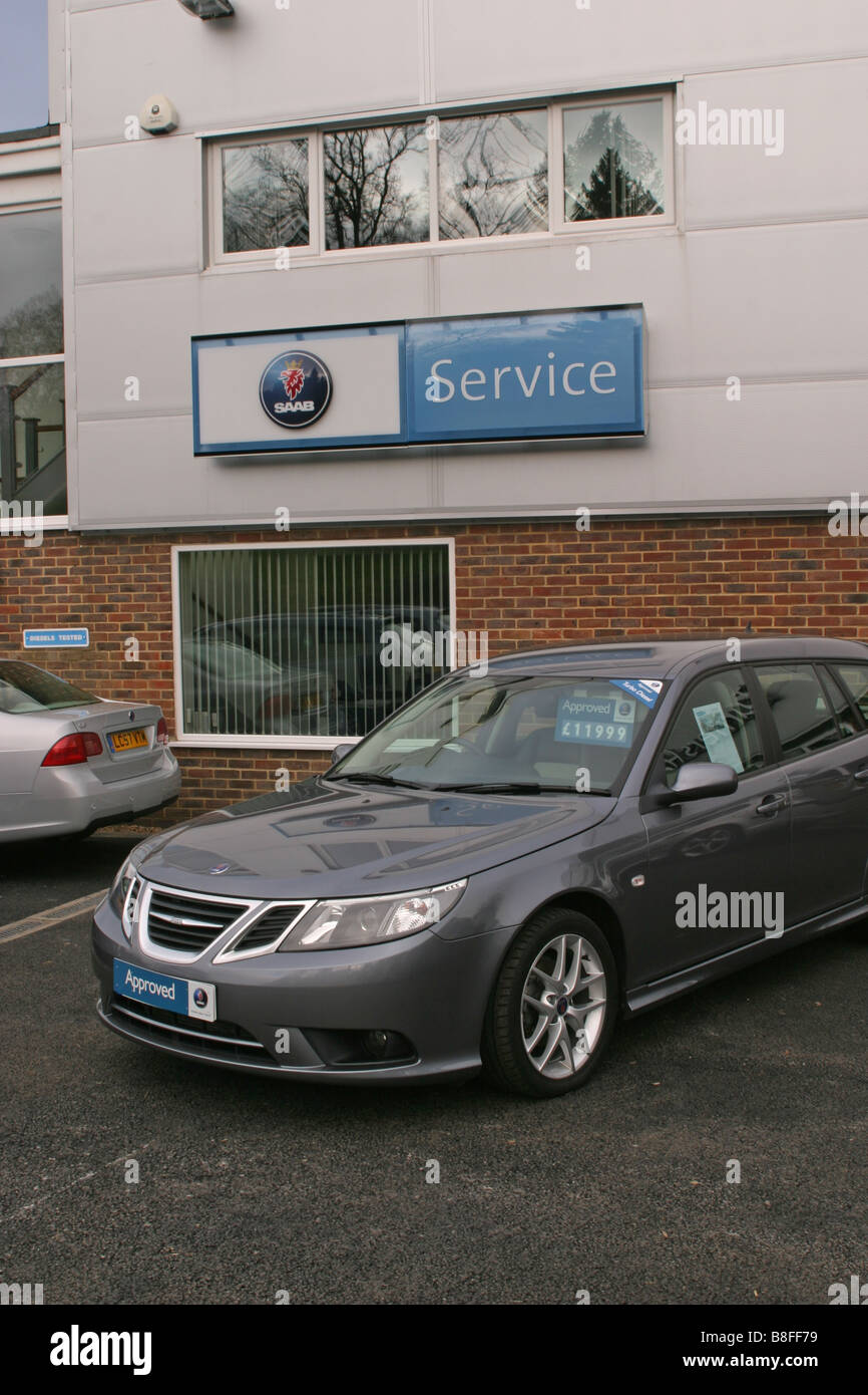 Saab Car Dealership UK Stock Photo Alamy