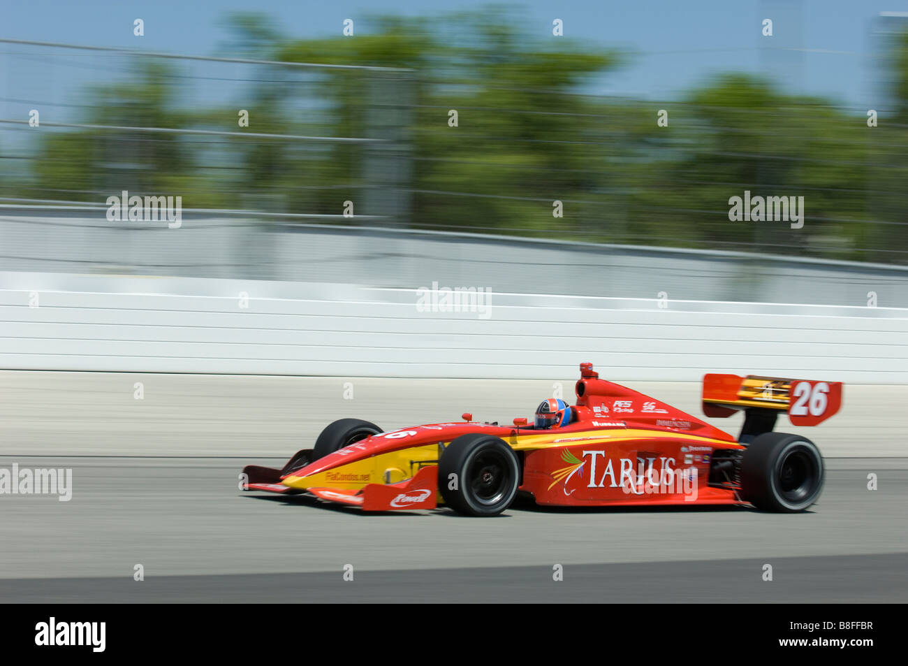 Arie Luyendyk Jr in his Dallara Indy Lights car at the Milwaukee Mile, 2008. Stock Photo