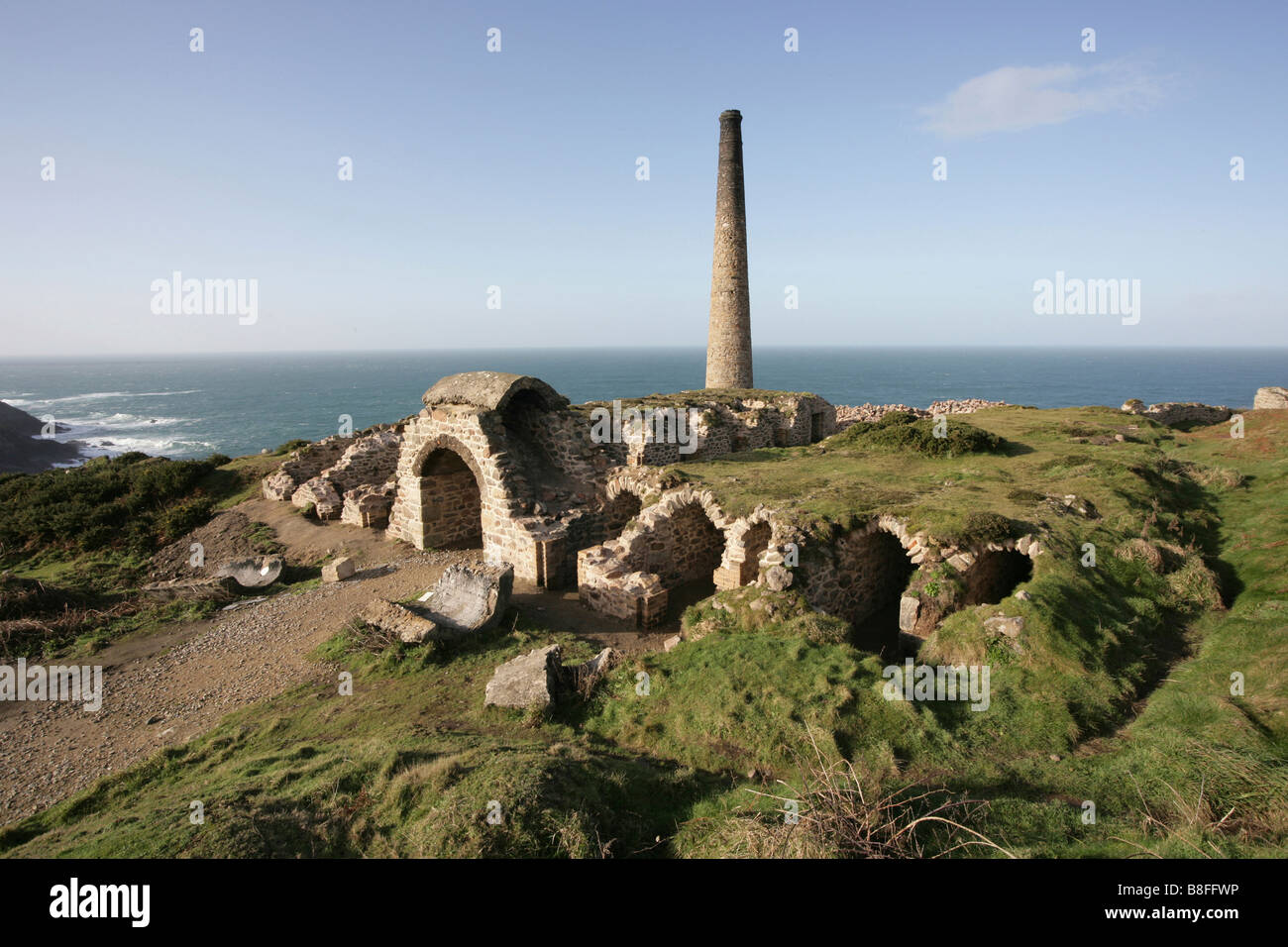Botallack arsenic calciner Stock Photo