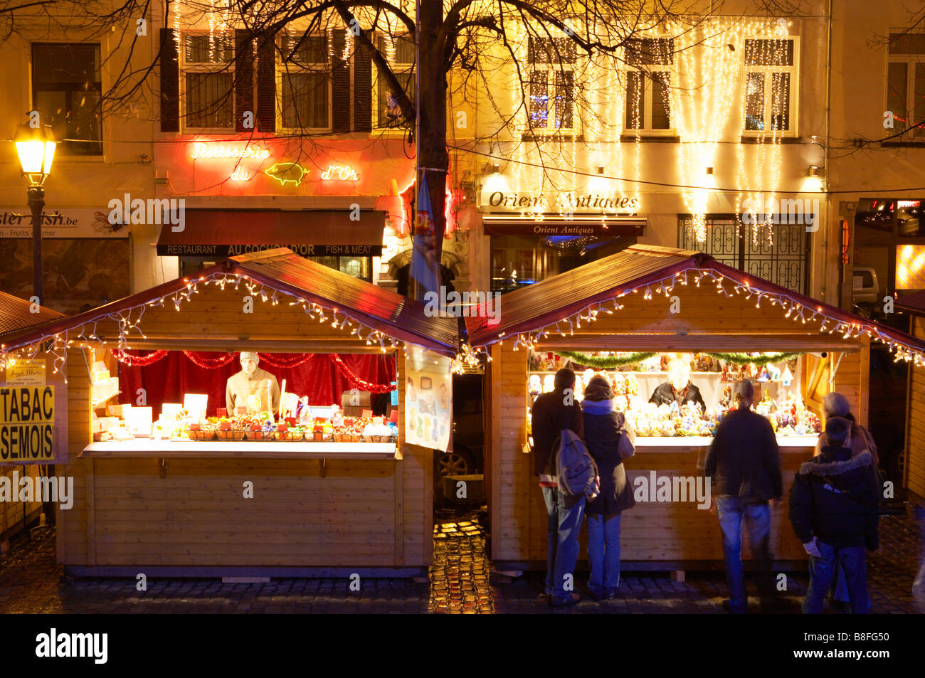 BELGIUM BRUSSELS CHRISTMAS MARKET Stock Photo