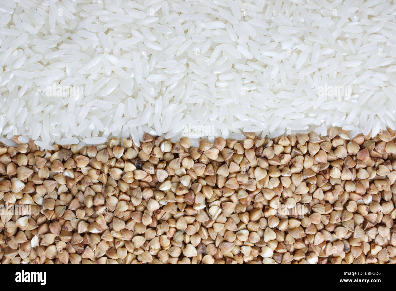 Rice and buckwheat Stock Photo Alamy