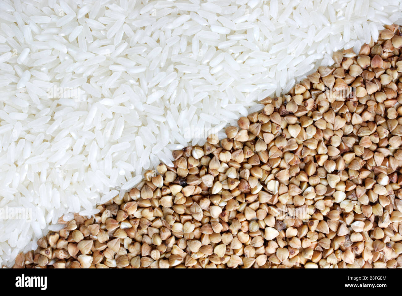 Rice and buckwheat on the diagonal Stock Photo Alamy