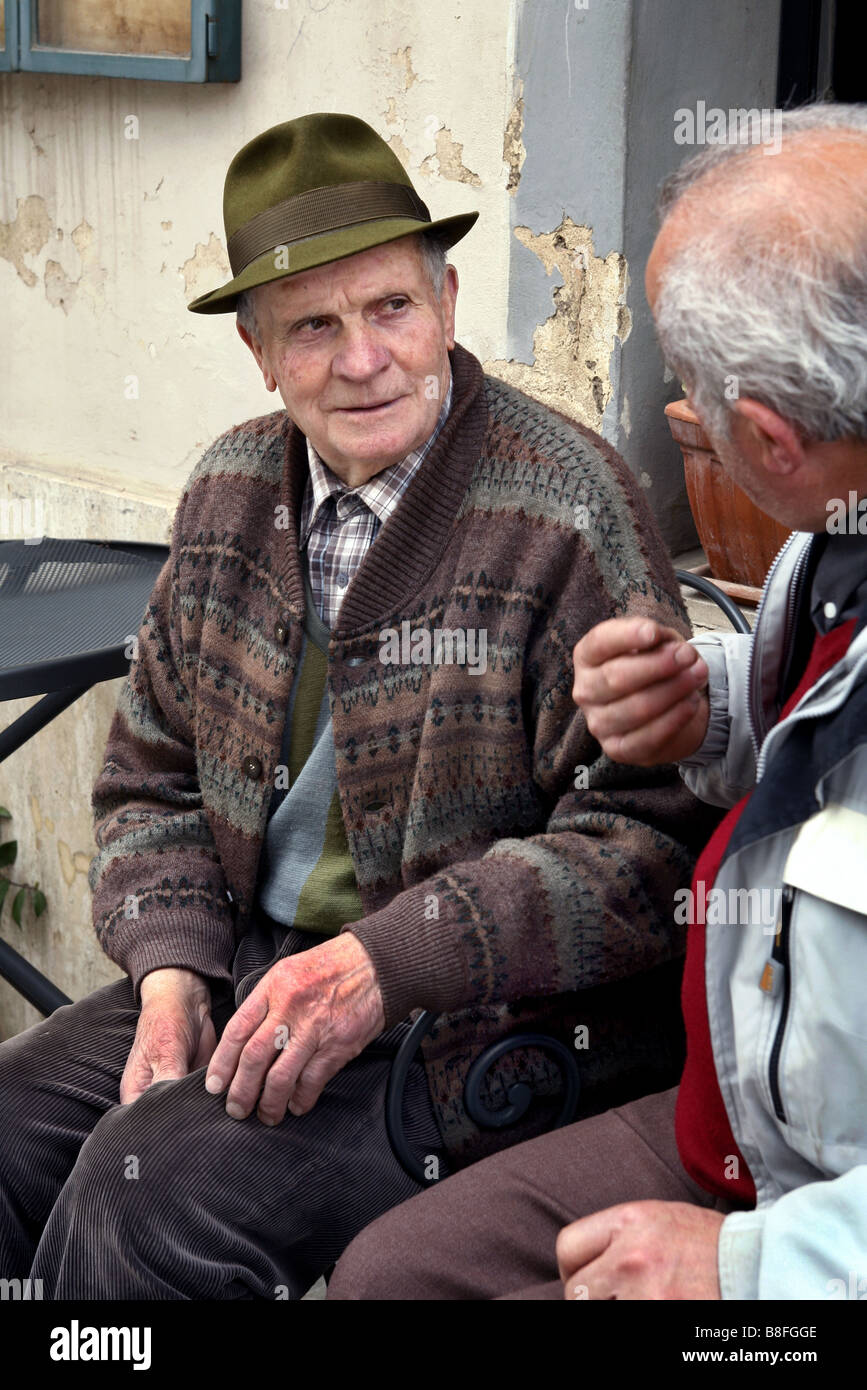 Old Men, Montalcino, Tuscany, Italy Stock Photo