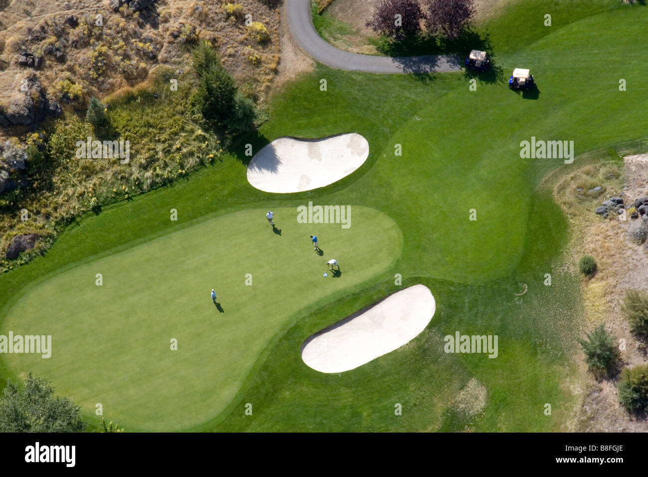 Aerial view of Blue Lakes Country Club golf course in the Snake River