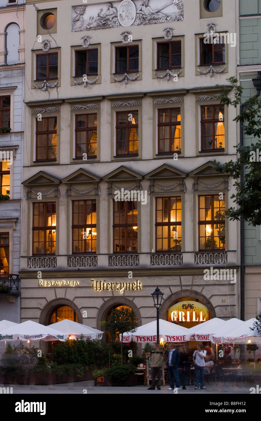 Exterior of Wierzynek restaurant in Old Town, Cracow, Poland Stock Photo