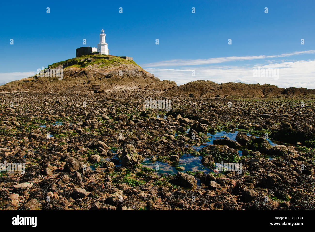 The Lighthouse at Mumbles in Swansea Stock Photo Alamy