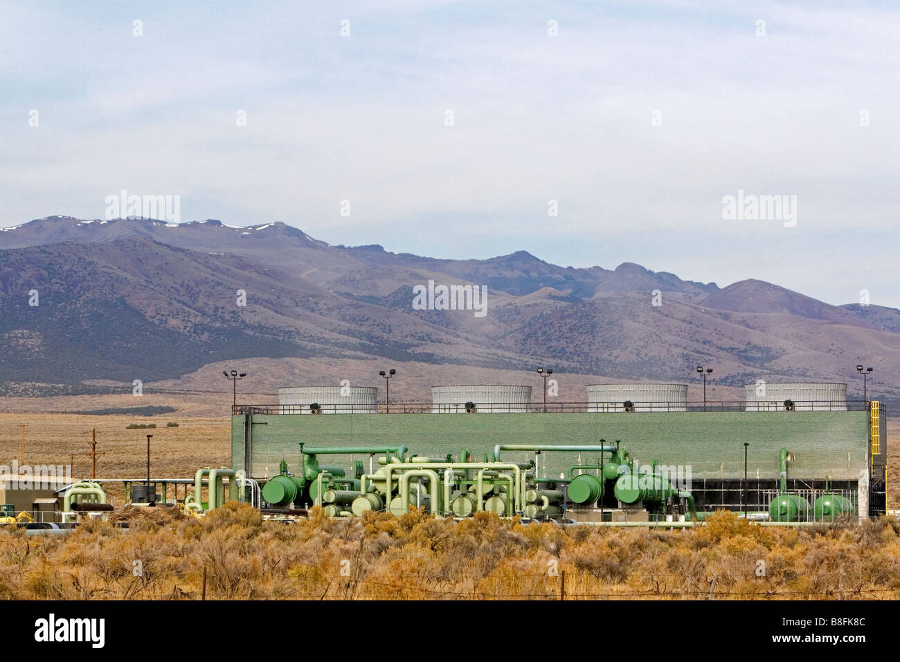 Geothermal electric power plant in Malta Idaho USA Stock Photo