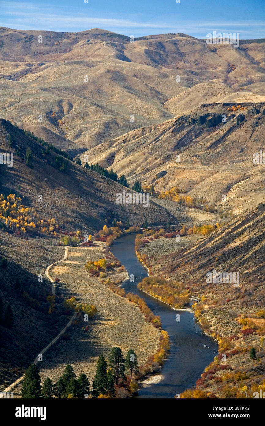 Fall foliage along the south fork of the Boise River in Elmore County
