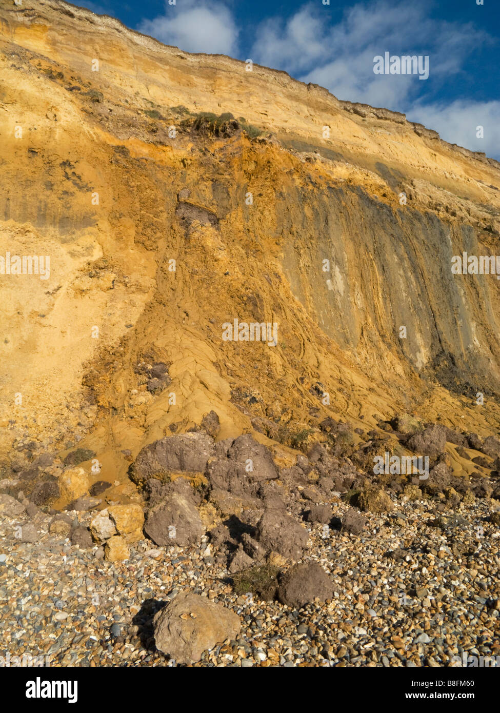 Eroding Sandstone Cliffs at Barton on sea Hampshire England UK Stock Photo