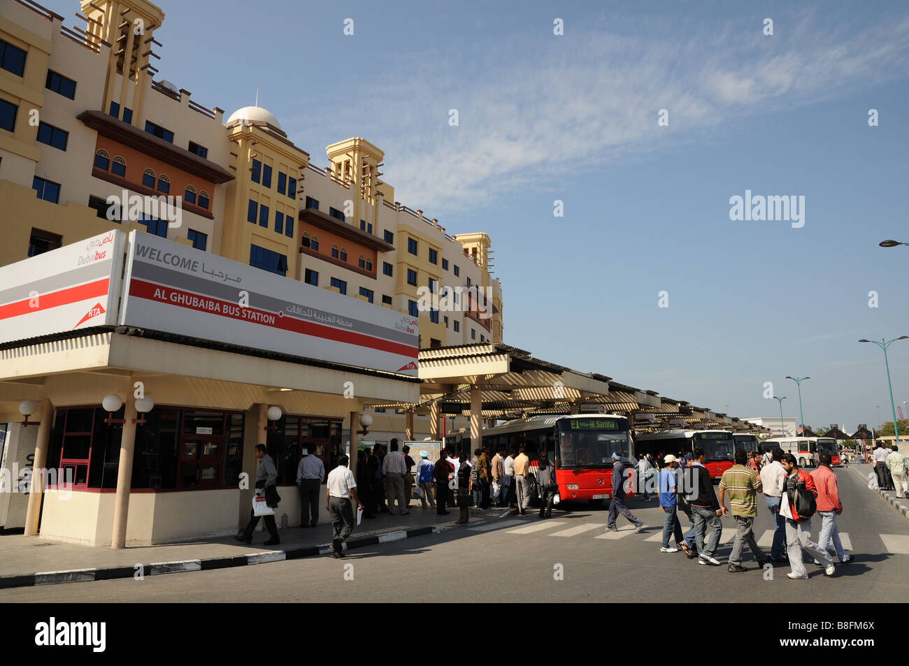 Al Ghubaiba Bus Station in Dubai, United Arab Emirates Stock Photo