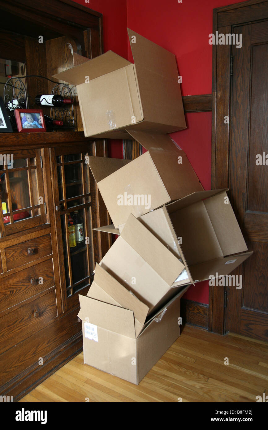 Piled up moving box hires stock photography and images Alamy