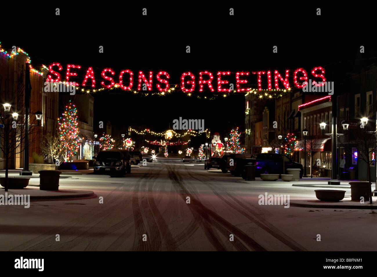 Christmas light in downtown Eagle Colorado Stock Photo Alamy