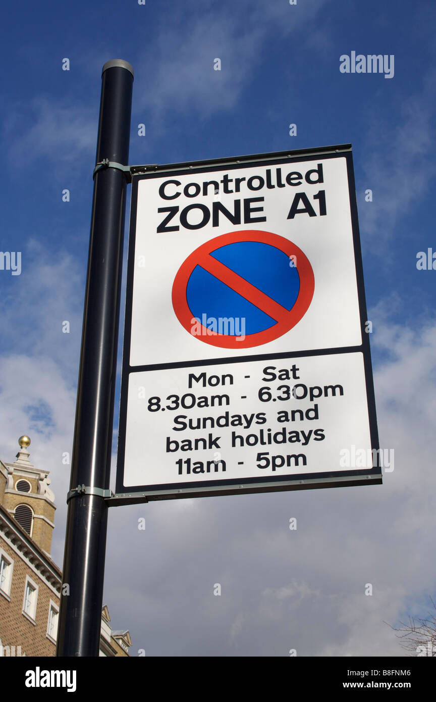 Controlled Zone A1 sign in Richmond, London Stock Photo Alamy