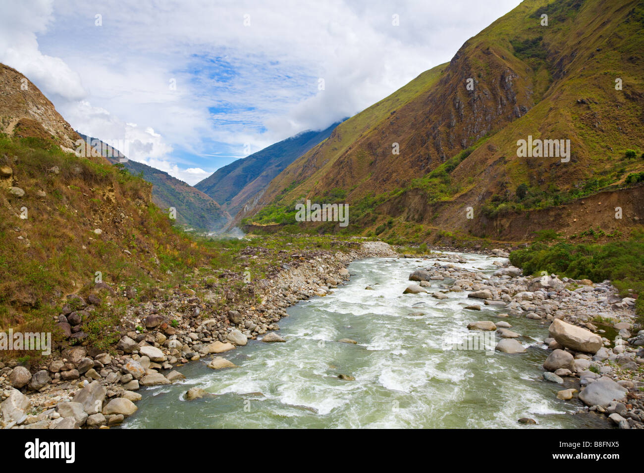 River in Andean Mountains Stock Photo