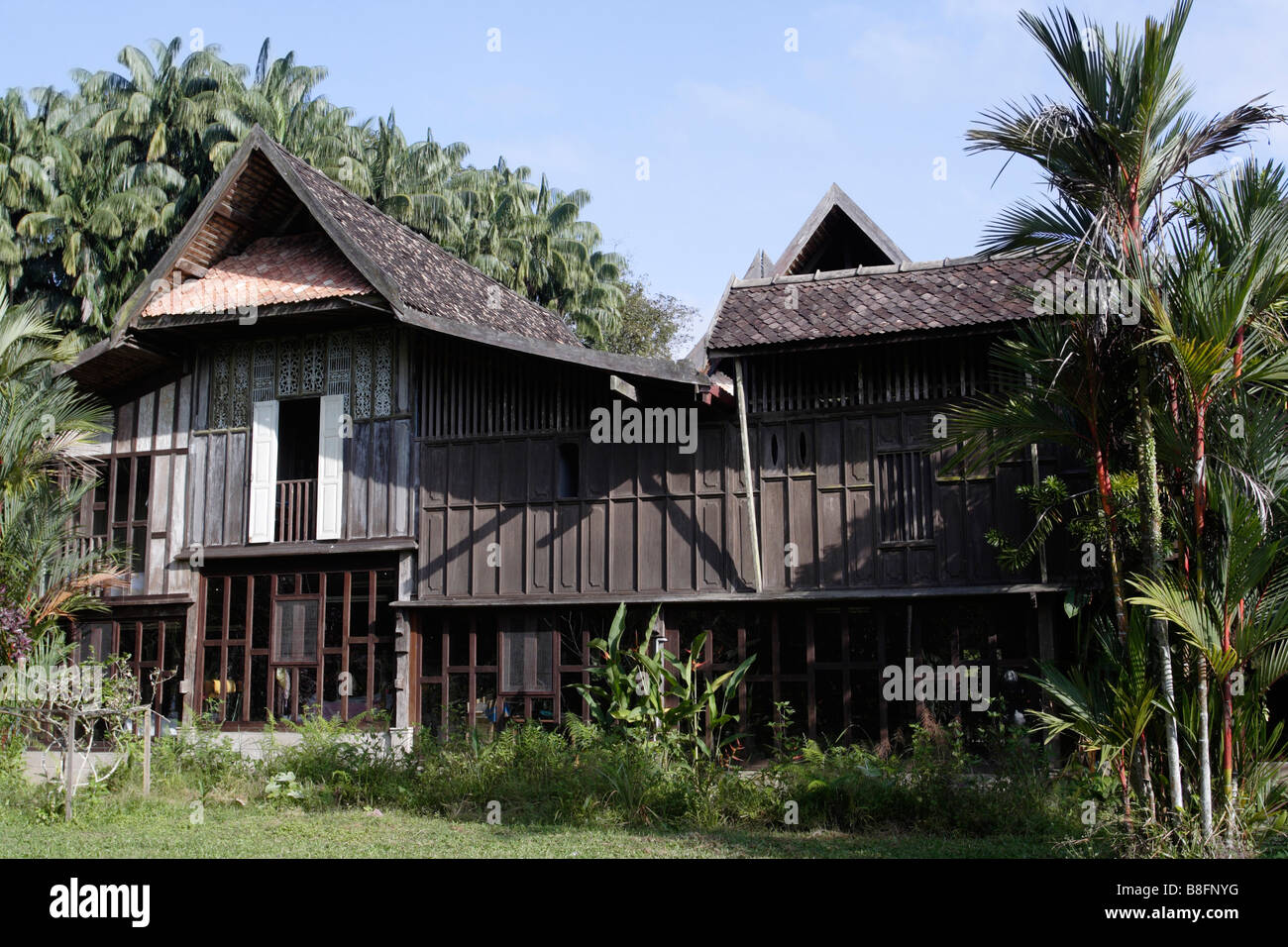 Traditional wooden Malay house in Terengganu, Malaysia Stock Photo Alamy