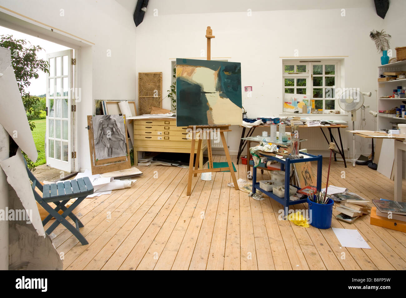 UK. An artists home studio Stock Photo Alamy