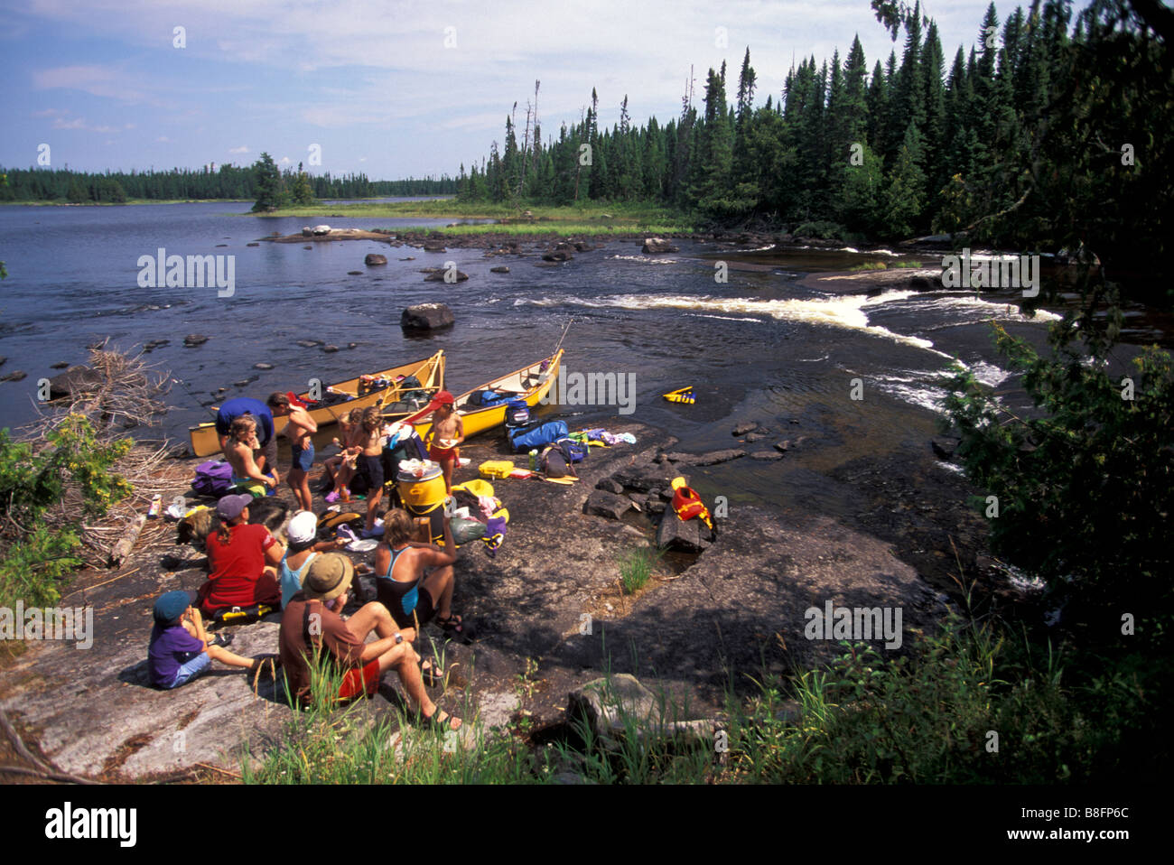 Canoe trip on Brightsand River Northern Ontario Canada Stock Photo Alamy