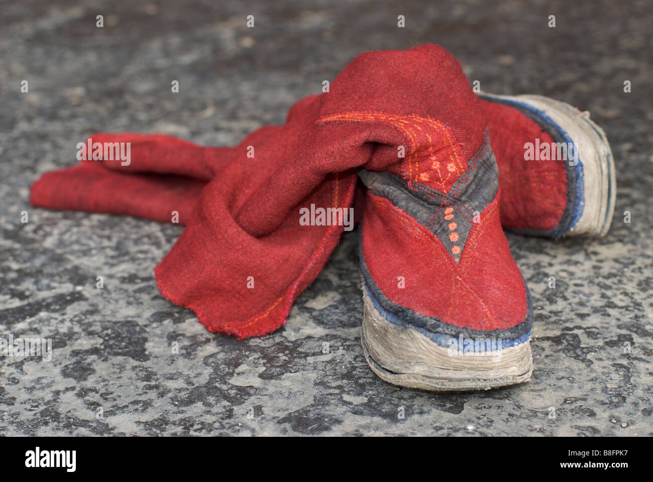 Tibetan boots. Tashilunpo monastery, Shigatse,Tibet Stock Photo Alamy