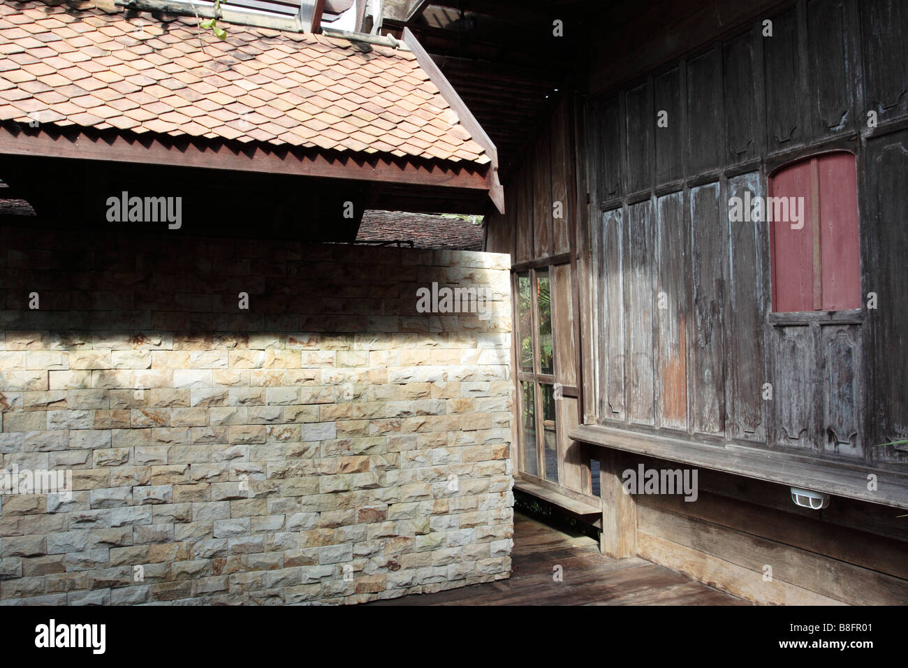 Traditional wooden Malay house in Terengganu, Malaysia. Stock Photo