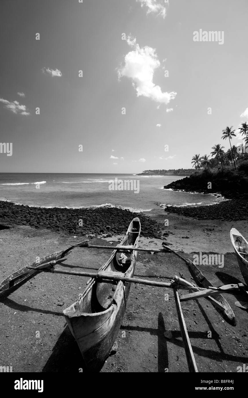 Comoros, Grande Comore, galawa canoes. Stock Photo