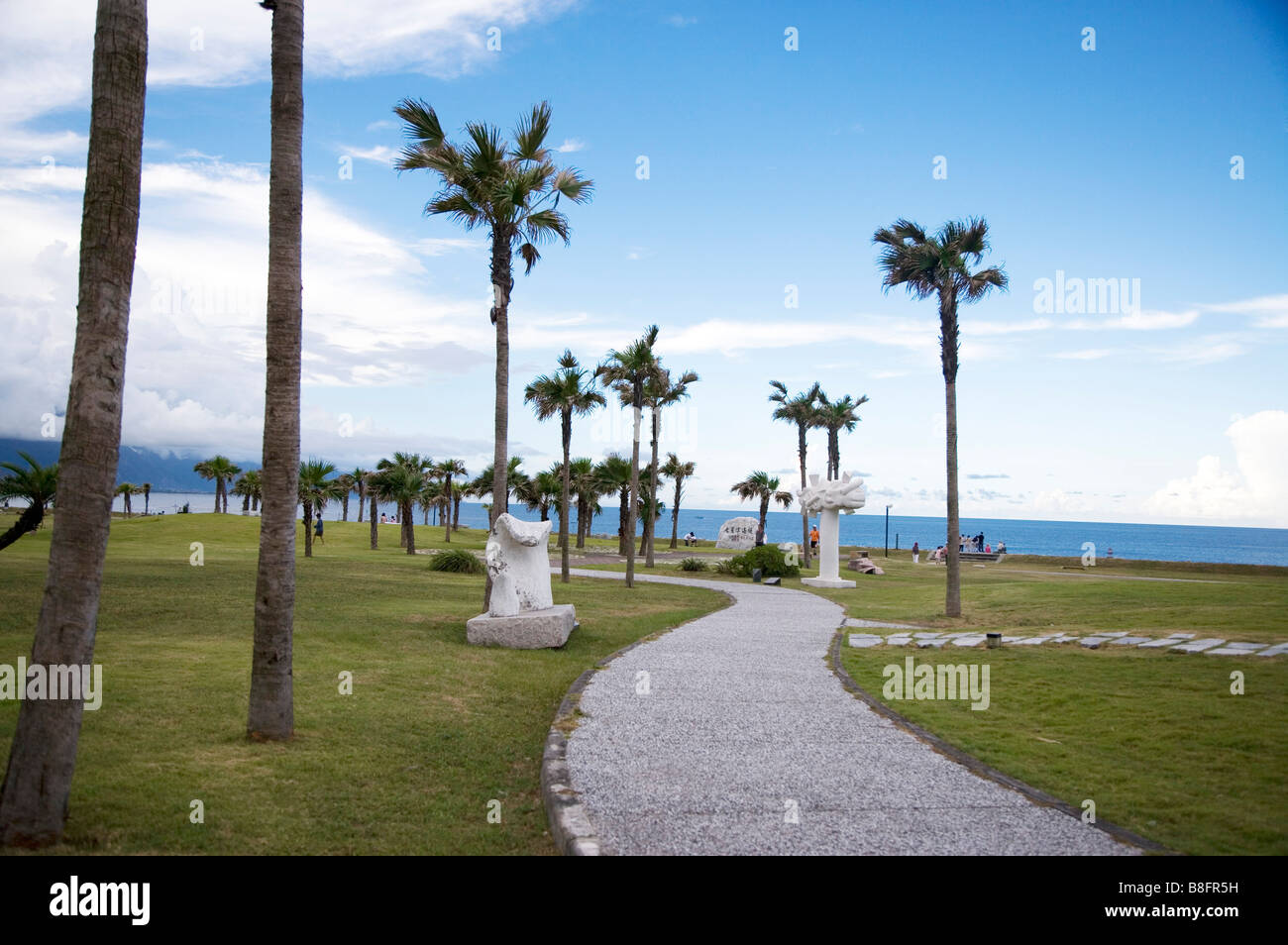 Beautiful scenery of a park beside the sea Stock Photo - Alamy