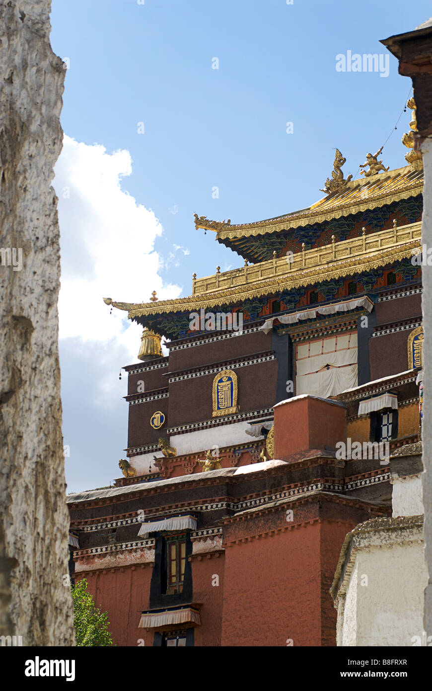 Tashilunpo monastery buildings, Shigatse, Tibet Stock Photo