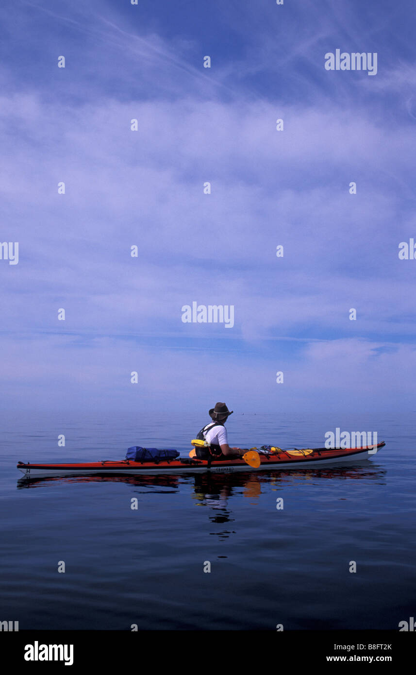 sea kayaking calm of lake superior Stock Photo