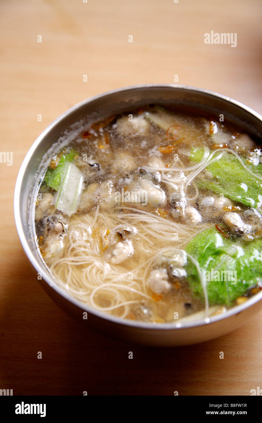 Close up of oyster thin noodles Stock Photo