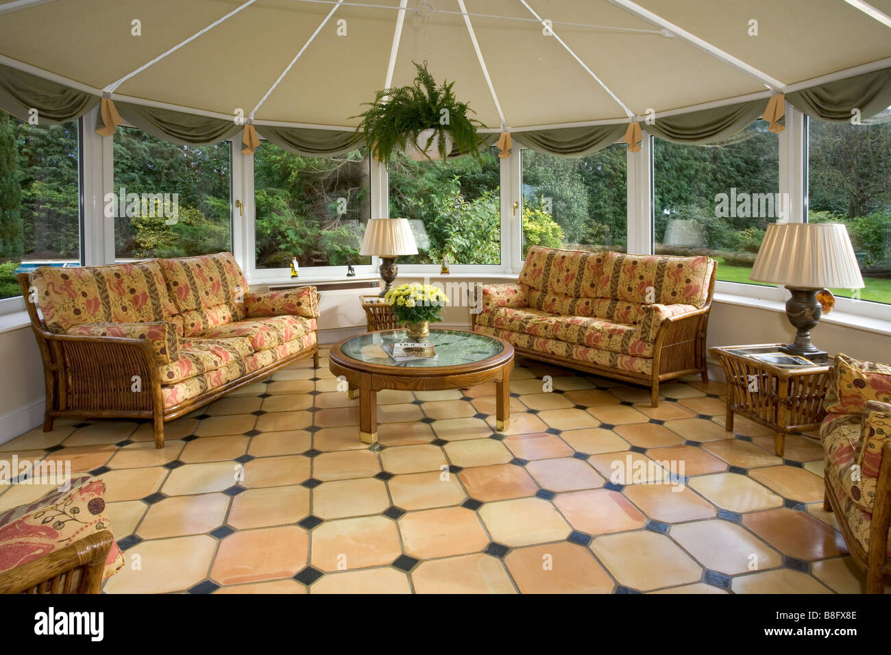 Conservatory Tile Floor Pattern Stock Photos Conservatory Tile