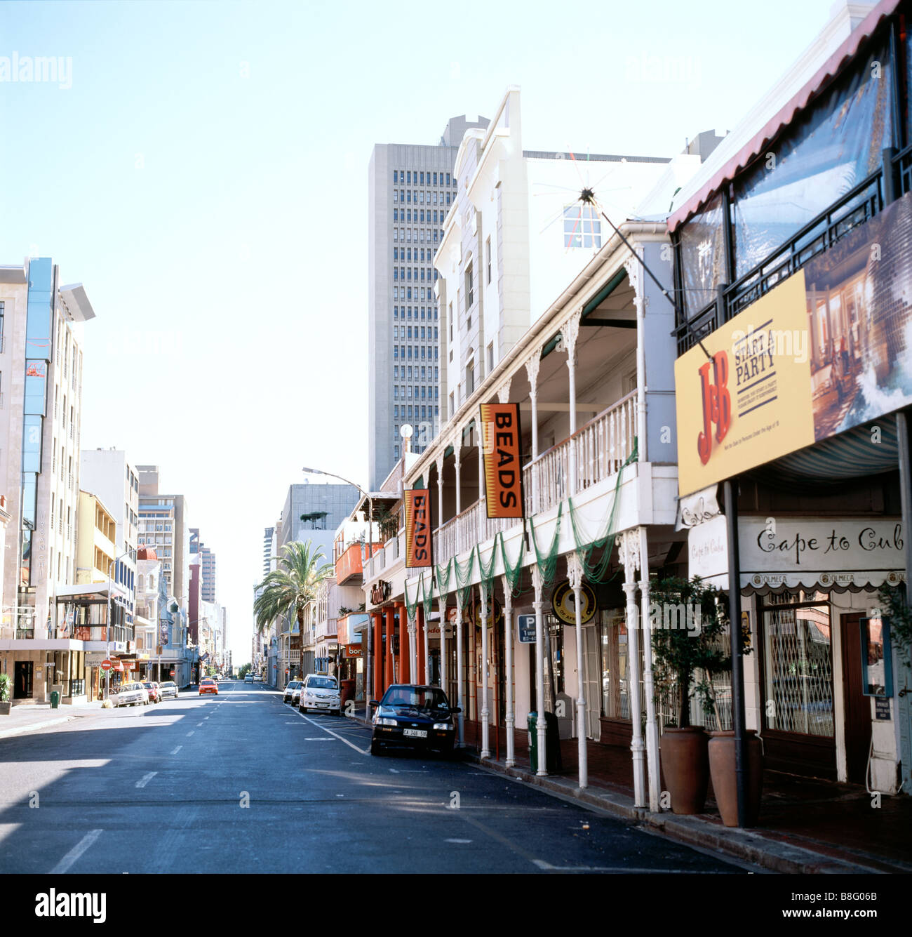 Long Street in Cape Town in South Africa in Sub Saharan Africa