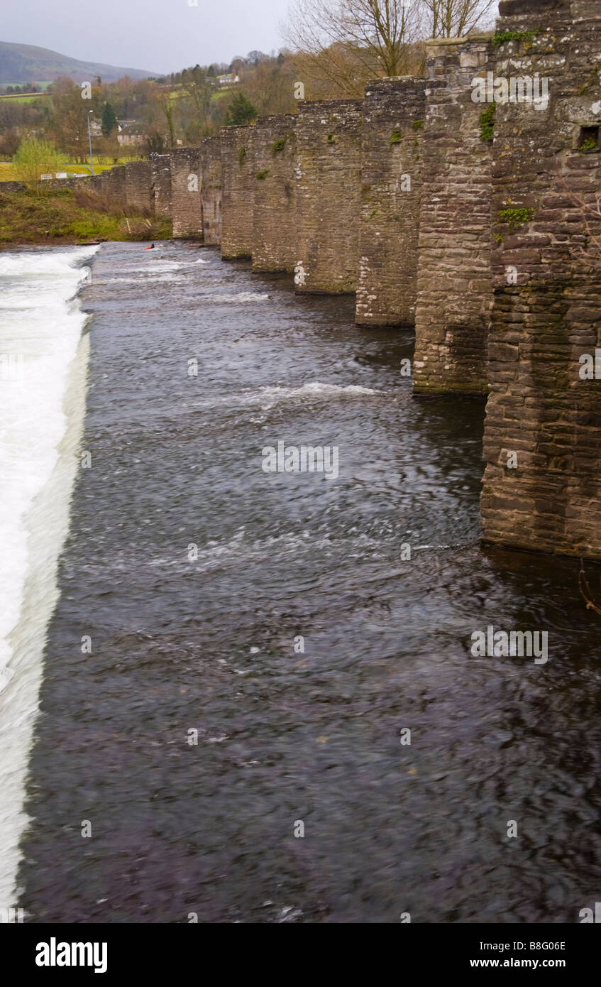 Bridge over the River Usk at Crickhowell Powys Wales UK Stock Photo - Alamy