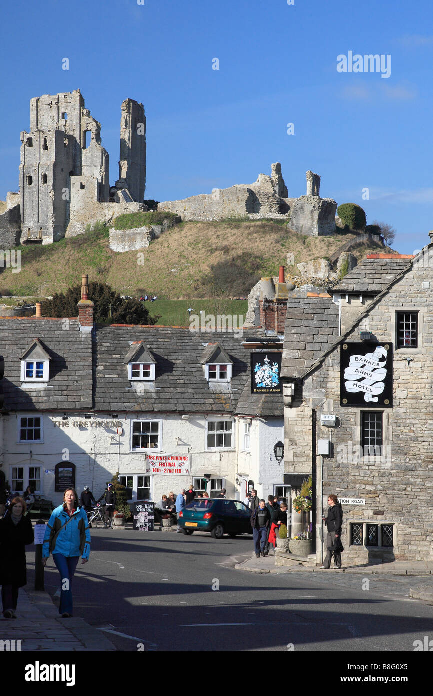Corfe Castle Dorset England Stock Photo Alamy