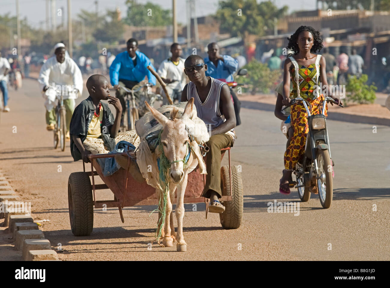 People in a traffic in Ouagadougou Burkina Faso Stock Photo - Alamy