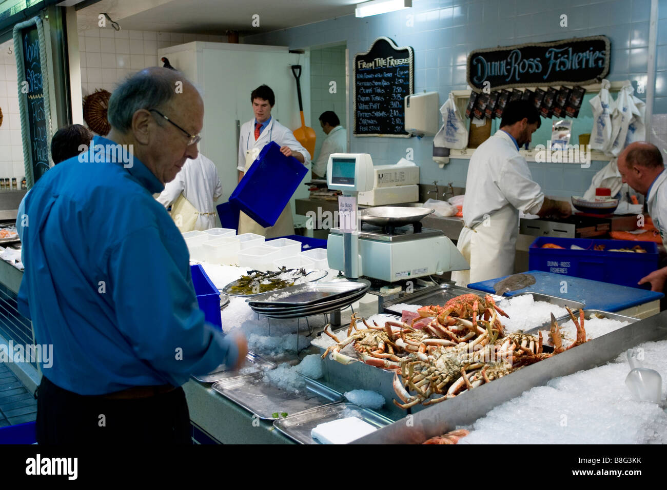 Fishmonger at Fish Market Beresford Street St Helier Jersey Channel