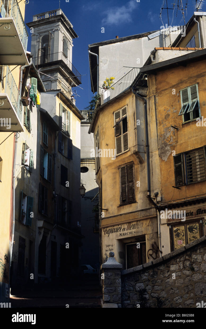 Rue Saint Augustin Vieux Nice (Old Nice) Cote d'Azur, Provence, France ...