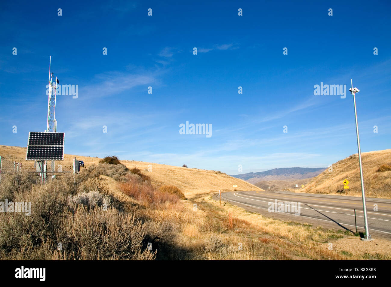 Remote Automated Weather Station with a solar panel near Horseshoe Bend
