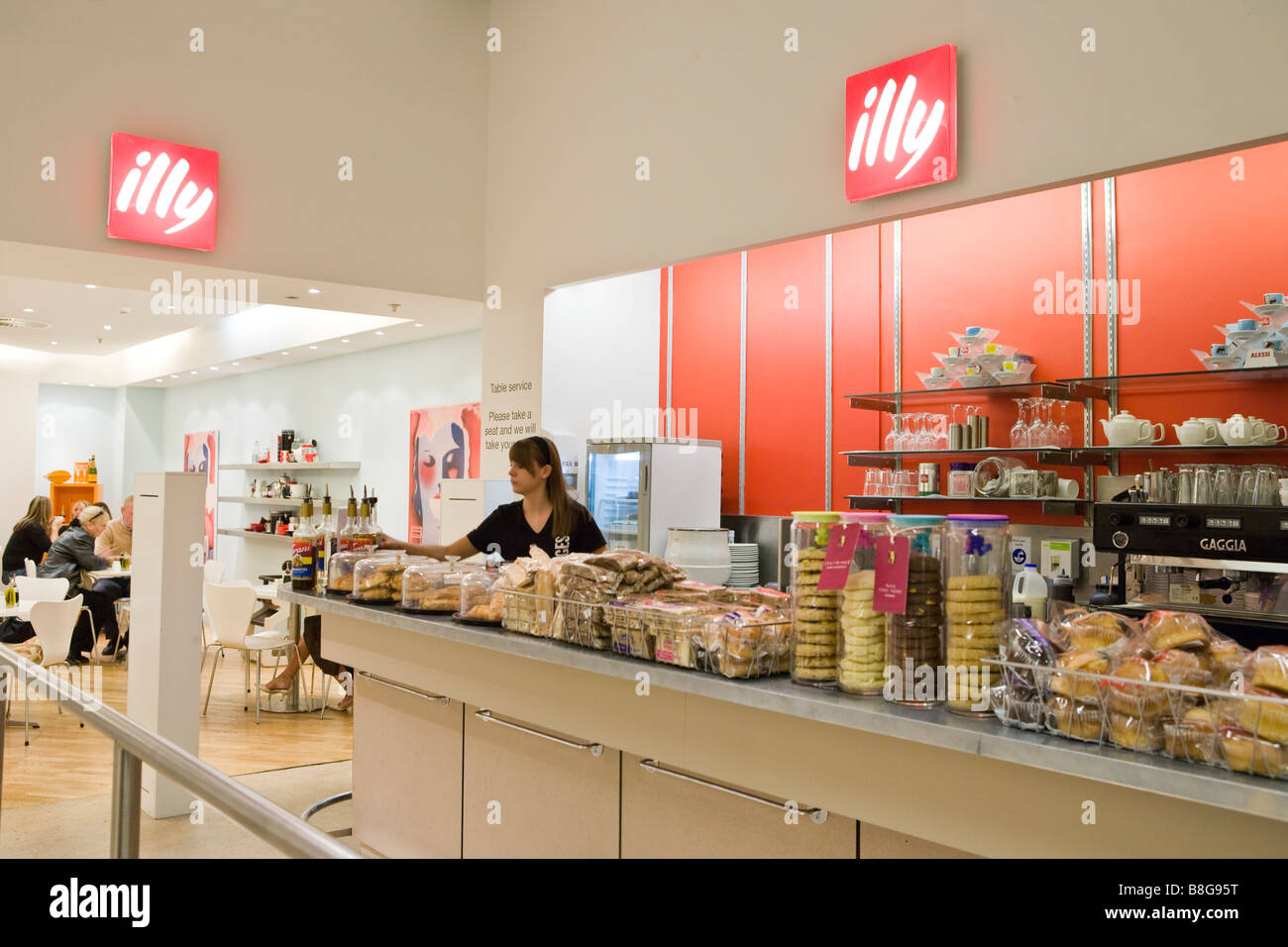 Selfridge & Co Manchester Illy Coffee Bar Stock Photo Alamy