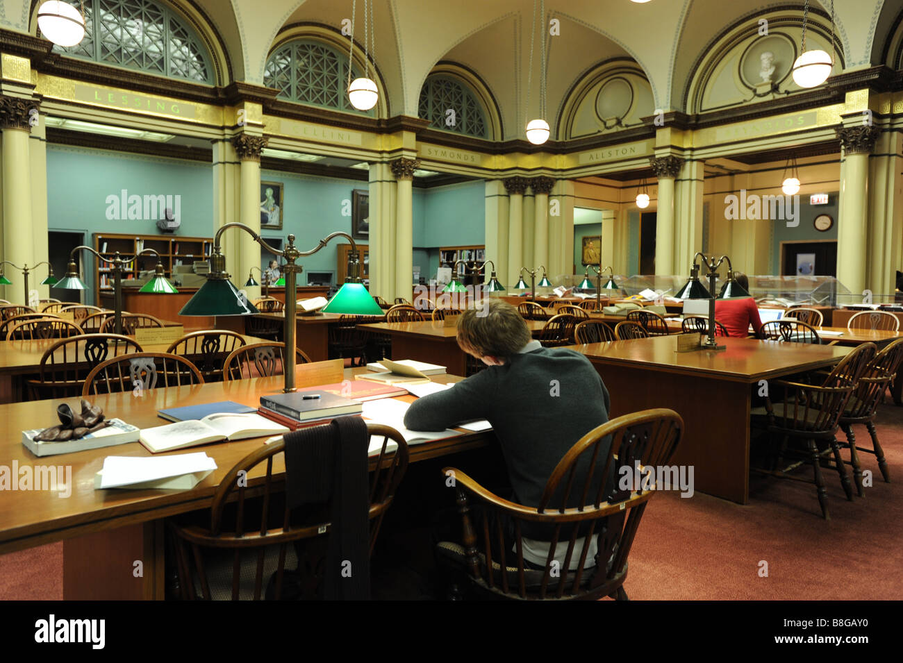 The Art Institute of Chicago Illinois The Franke Reading Room the original Ryerson Library Stock Photo