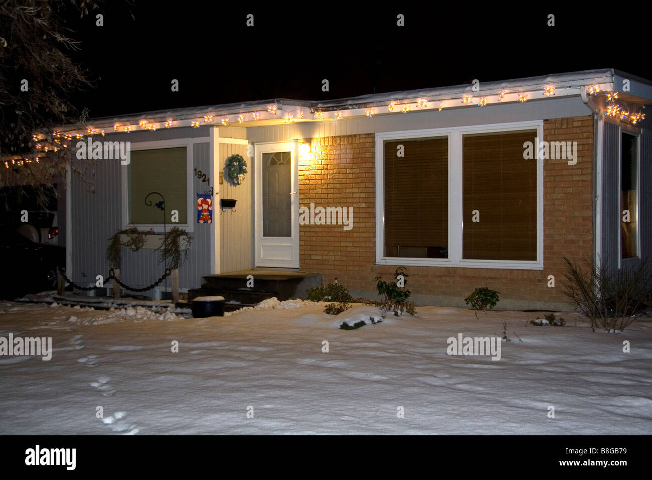 Ranch style residential home decorated with christmas lights in Boise Idaho USA Stock Photo Alamy