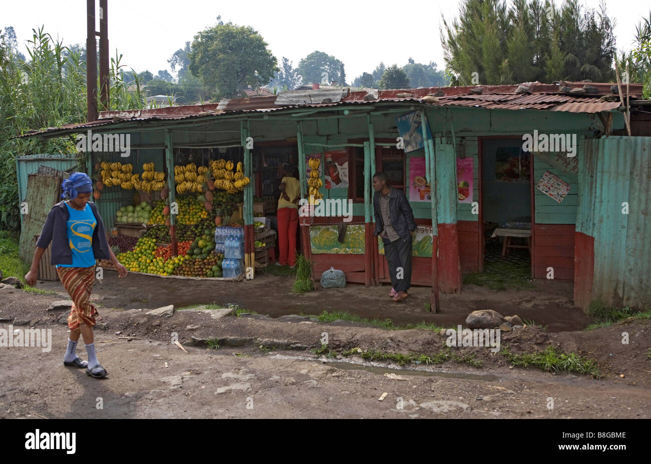 Addis Ababa fruit and vegetable stall Ethiopia Stock Photo - Alamy
