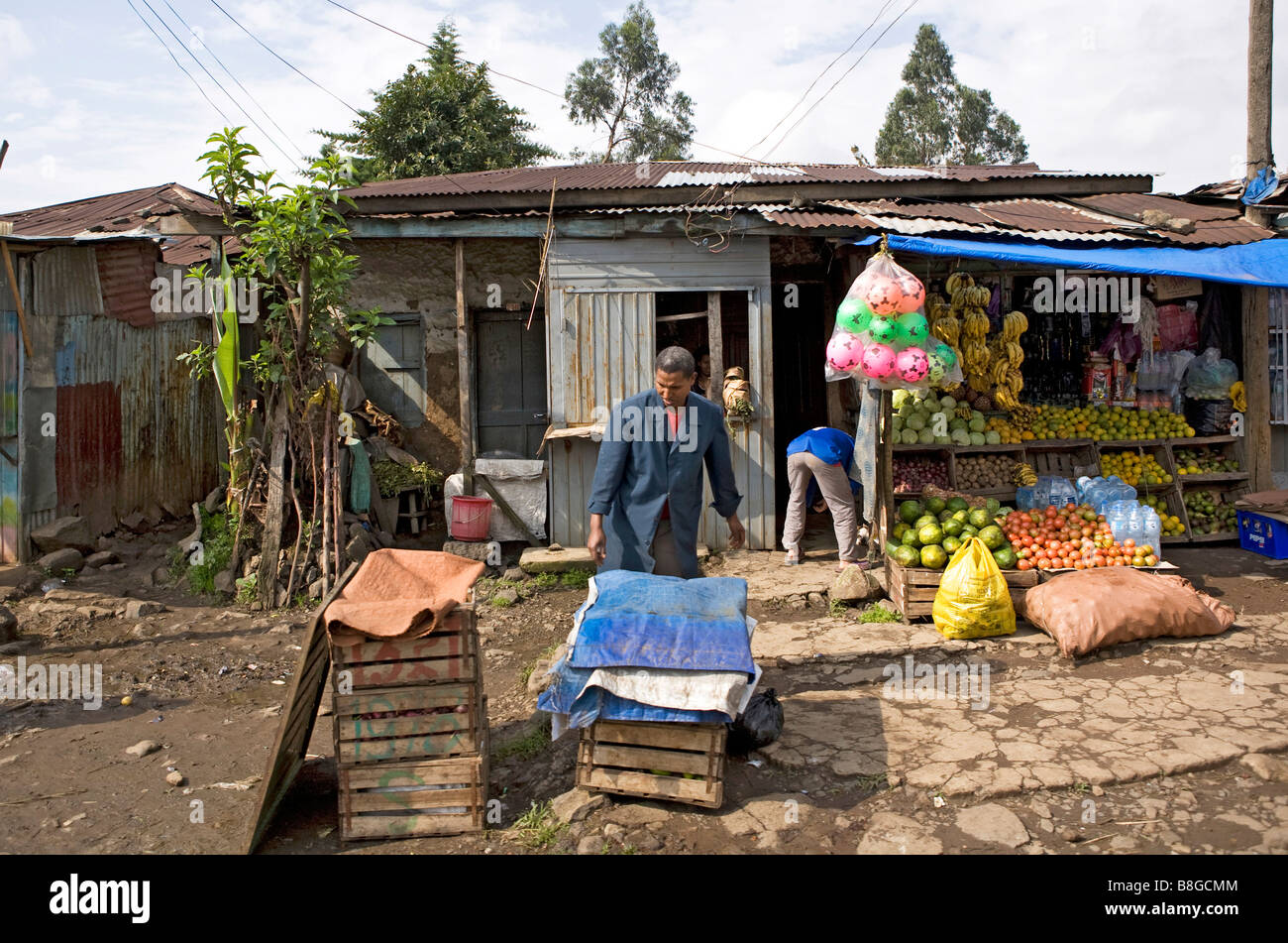 Addis Ababa fruit and vegetable stall Ethiopia Stock Photo - Alamy