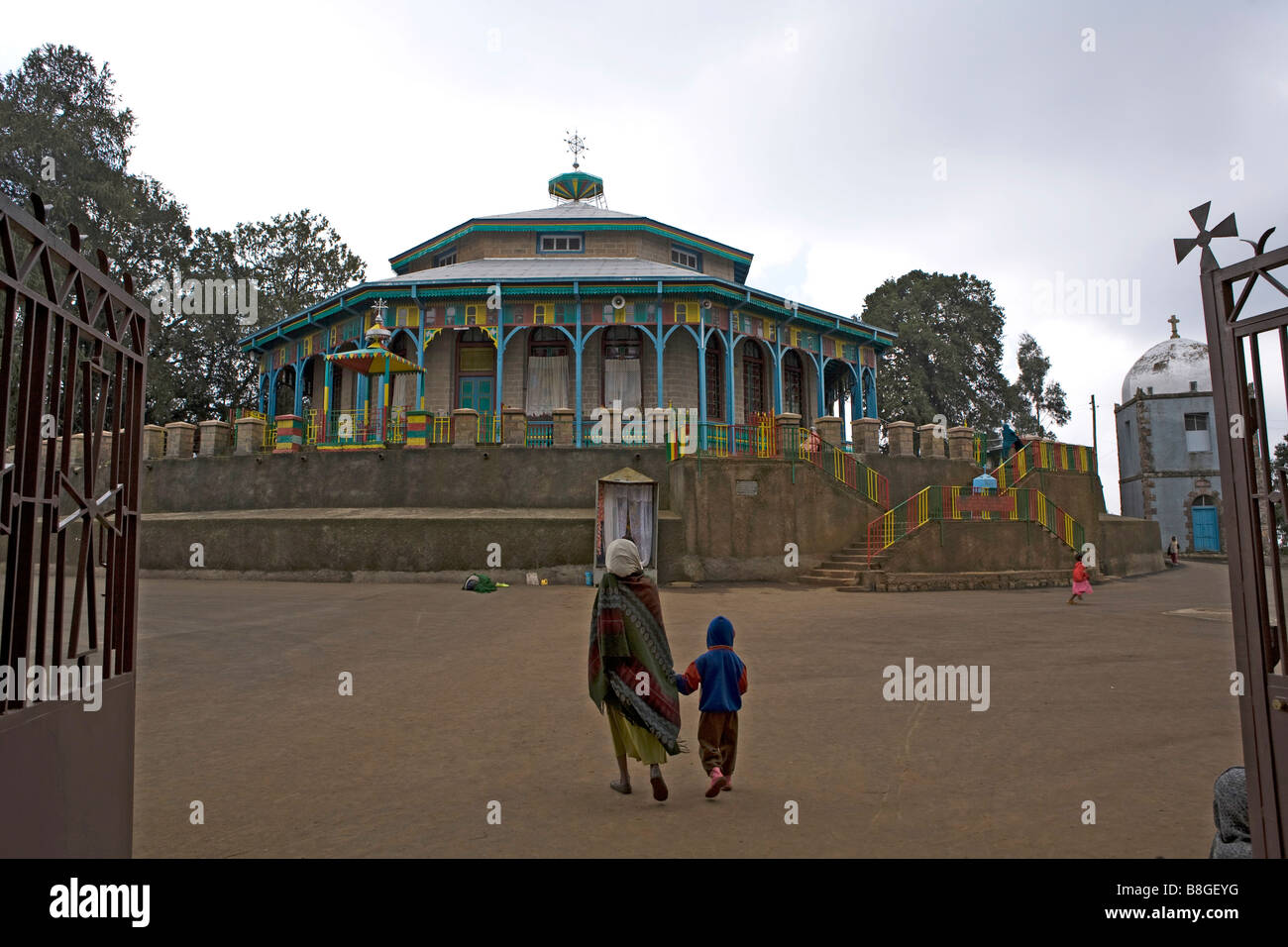 Entoto Maryam octagonal church Entoto mountain Addis Ababa Ethiopia Stock Photo