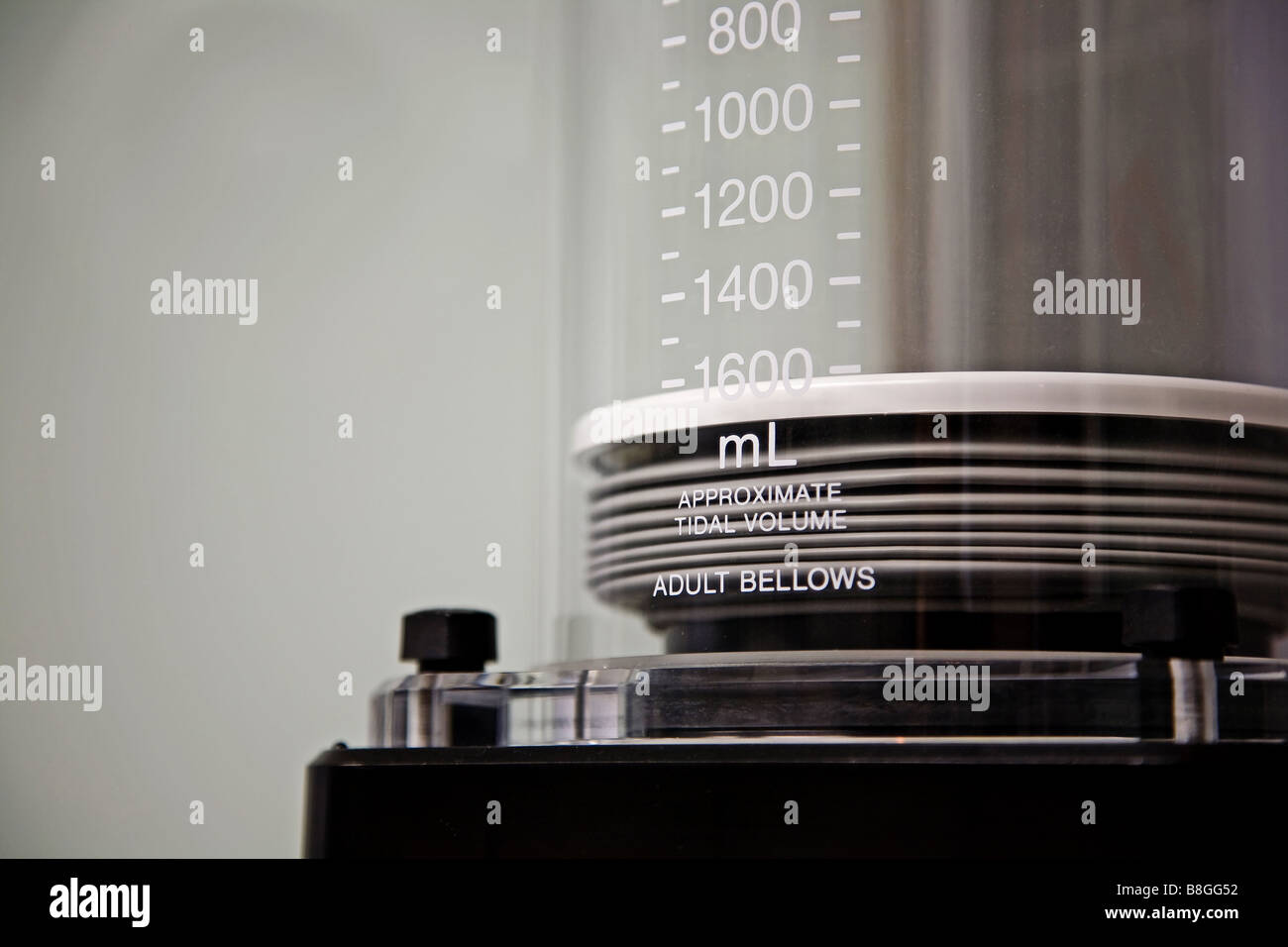 Anesthesia respiratory bellows in a surgeons operating suite Stock